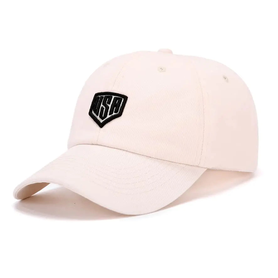 Baseball Cap Dad Hat Men and Women Vintage Washed Distressed Cotton 100% Adjustable Style USA (Beige)